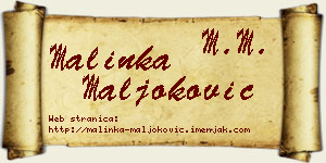 Malinka Maljoković vizit kartica